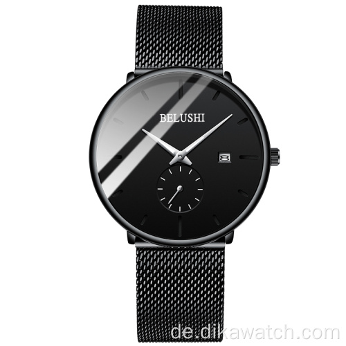 BELUSHI B-017 Neue Herrenuhr Business Casual Quarz Günstige Armbanduhr Wasserdicht Leuchtender Mesh Gürtel Trendy Fashion